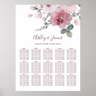 Poster Mariage Floral Dusty Rose