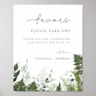 Poster Mariage Foliage Forêt Sauvage Favoriser