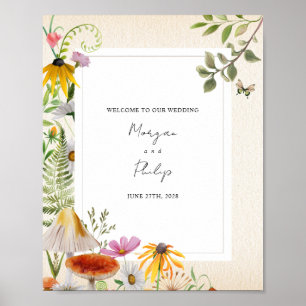 Poster Mariage forestier élégant Bienvenue