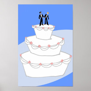 Poster Mariage Gâteau Deux Pièces