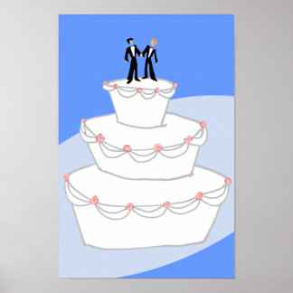 Poster Mariage Gâteau Deux Pièces