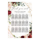 Mariage géométrique à fleurs bordeaux