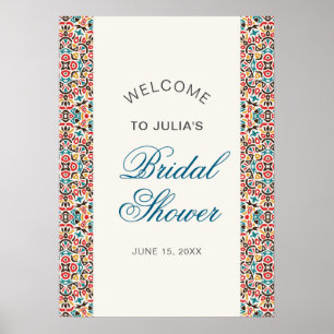 Poster Mariage géométrique mandala en treillis marocain