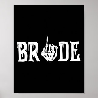 Poster Mariage gothique de mariée de squelette vient de s