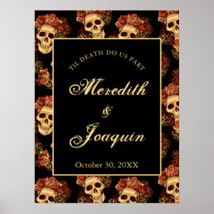 Poster Mariage gothique personnalisé de bienvenue Hallowe