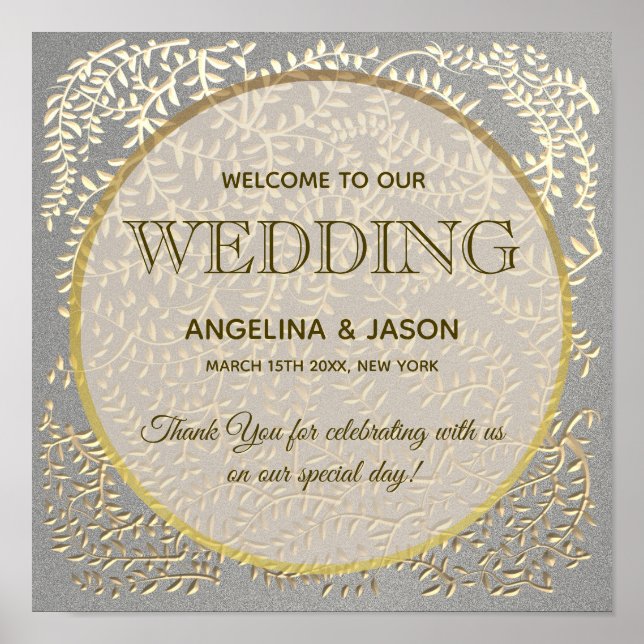 Poster Mariage Gris Luxe (Devant)
