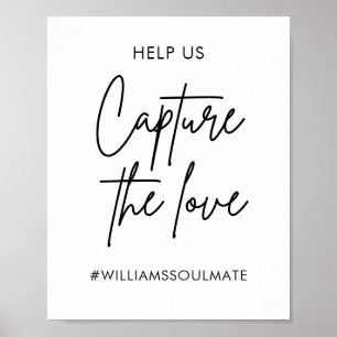 Poster Mariage imprimable Capter le hashtag Amour