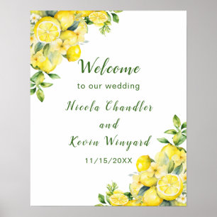 Poster Mariage italien citron vert accueil
