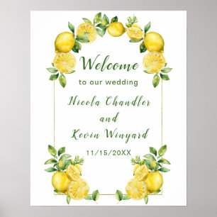 Poster Mariage italien citron vert accueil