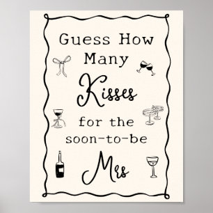 Poster Mariage Italien Noir Jeu : Devinez le Nombre de Ba
