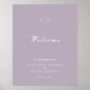 Poster Mariage Lilac simple et moderne Dusty