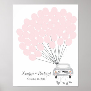 Poster Mariage Livre d'invité alternative avec 50 ballons