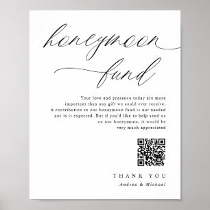 Poster Mariage Lune de miel signe Élégant romantique