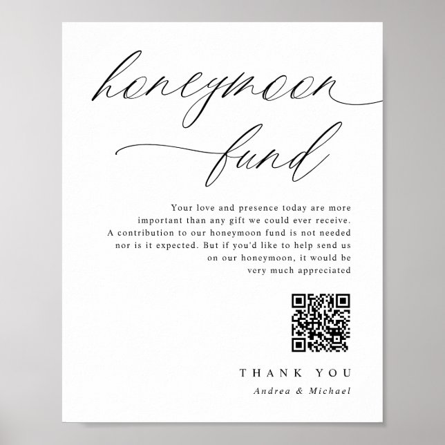 Poster Mariage Lune de miel signe Élégant romantique (Devant)