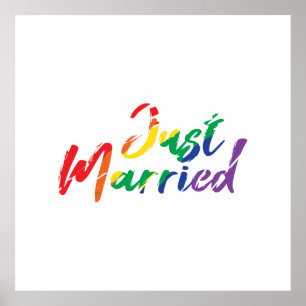 Poster Mariage Marié Rainbow Colorée Idée cadeau