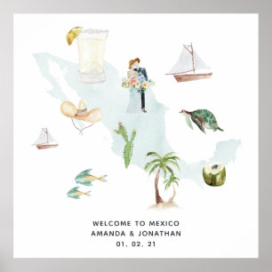 Poster Mariage mexicain Bienvenue
