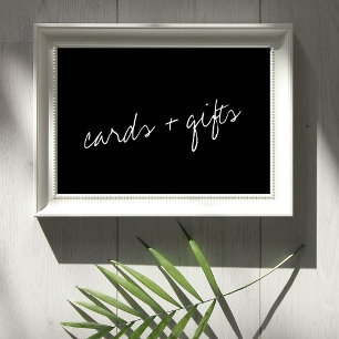 Poster Mariage minimaliste à l'écriture noire et blanche 