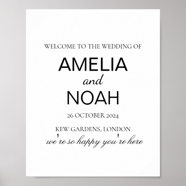 Poster Mariage minimaliste amusant mariage mariage (Devant)