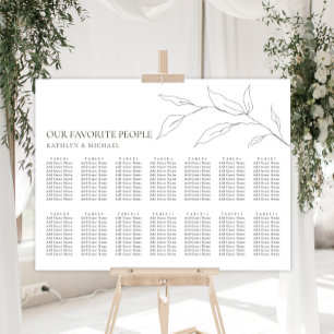 Poster Mariage minimaliste en feuilles d'olive 14 Table a