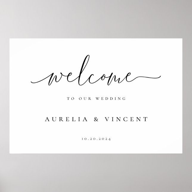 Poster Mariage minimaliste moderne Accueil (Devant)