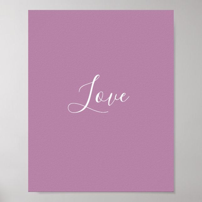 Poster Mariage minimaliste personnalisé Opéra Mauve coule (Devant)