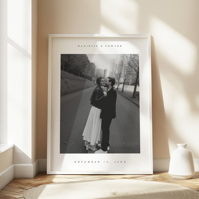 Poster Mariage minimaliste photo personnalisée en couple (Créateur téléchargé)