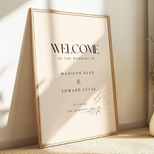 Poster Mariage Minimaliste Typographie Gras Ivory Bienven