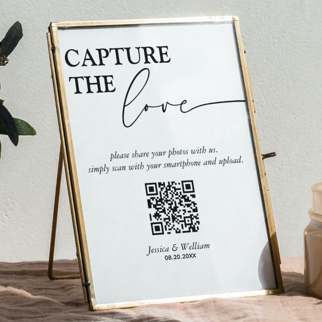 Poster Mariage moderne Capture Le Code Love Qr Signer (Créateur téléchargé)