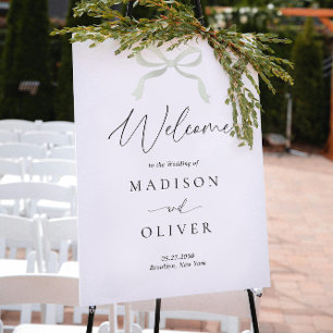 Poster Mariage Moderne de Bienvenue avec Monogramme et Ru