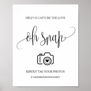 Poster Mariage moderne Oh Snap Sign