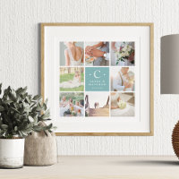 Mariage Monogramme 8 Photo Collage Imprimer