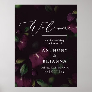 Poster mariage Moody Purple Boom de 18x24 pouces