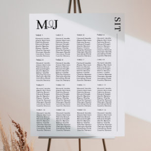 Poster Mariage noir blanc minimal carte de siège MADDY