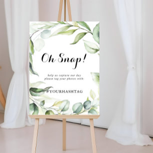 Poster Mariage Oh Snap Aquarelle Eucalyptus Vert