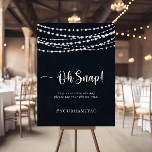 Poster Mariage Oh Snap Rustic String Lights (Créateur téléchargé)