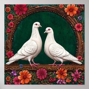 Poster Mariage paisible colombes amour harmonie 🕊️💞🌿✨