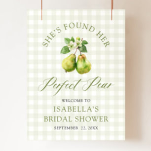 Poster Mariage Parfait Paire Moderne Vert Gingham