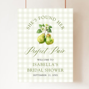 Poster Mariage Parfait Paire Moderne Vert Gingham