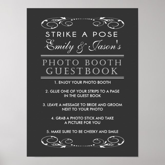 Poster Mariage Photo Booth Guest Book signe (Devant)