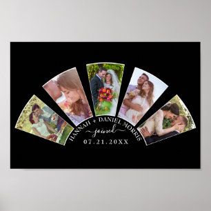 Poster Mariage Photo Collage Forme du ventilateur Nom per