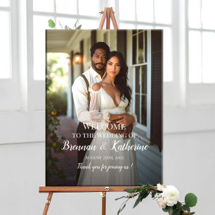 Poster Mariage photo moderne élégant signe de bienvenue