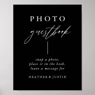 Poster Mariage photo noir Calligraphie Signal
