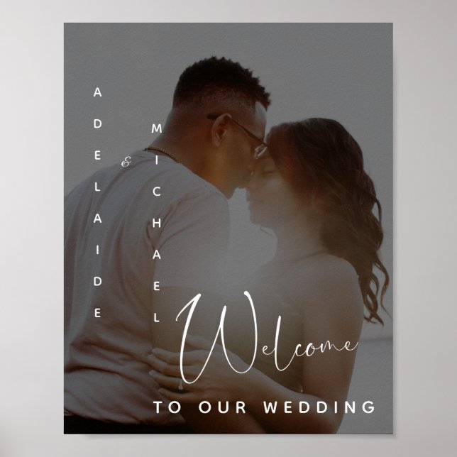Poster Mariage photo personnalisé simple et élégant (Devant)