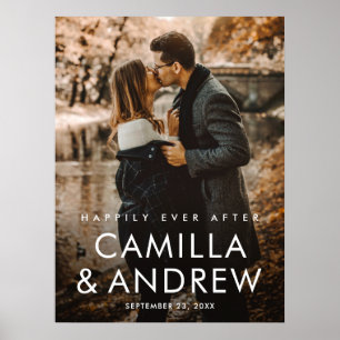 Poster Mariage photo typographique simple