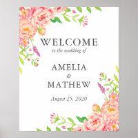 Mariage Pink Peony Bienvenue