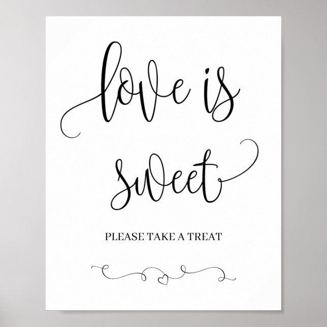 Poster Mariage / Réception de mariage Love is Sweet Panne (Devant)