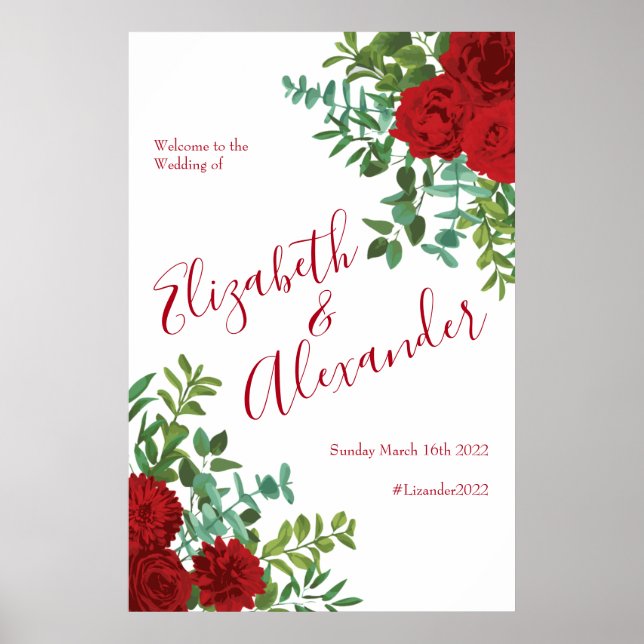 Poster Mariage Red Rose (Devant)