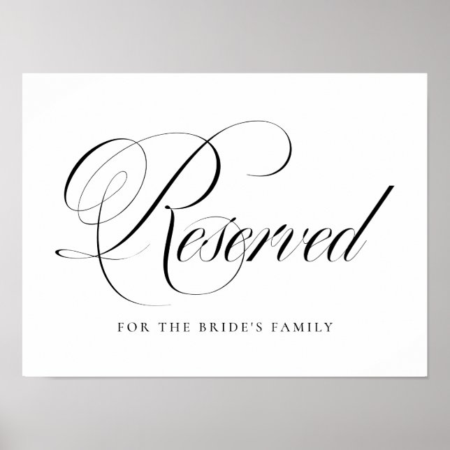 Poster Mariage réservé à Black Flourish Script (Devant)