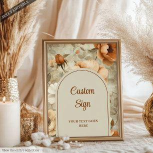 Poster Mariage romantique boho terracotta vert sauge pers
