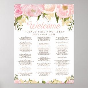 Poster Mariage rose Floral